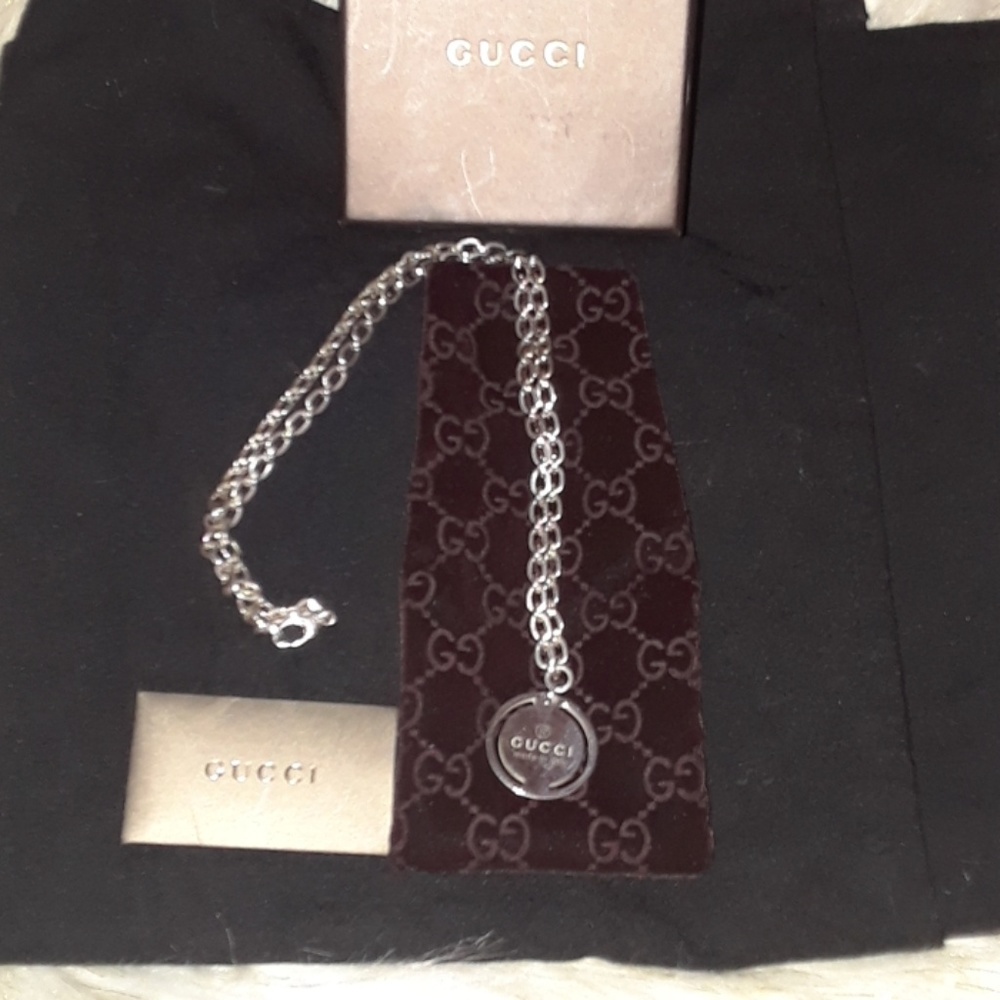 Gucci Sterling Silver Rolo Link Necklace